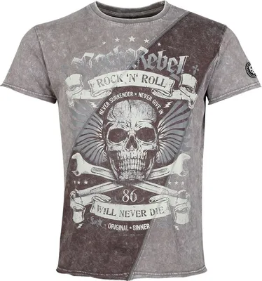 Produktbild von Rock Rebel by EMP Herren Skulls & Details grau L