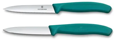 Immagine prodotto di Swiss Classic, tagliaverdure Set, 2 pezzi, 10 cm, dritto/ondulato, verde, scatola