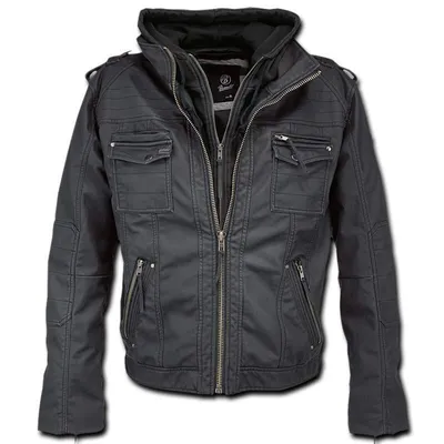 Produktbild von Brandit Kunstlederjacke Herren Black Rock schwarz S