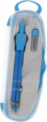 Image de Compas d'écolier géométrique en métal dans un étui avec mine interchangeable