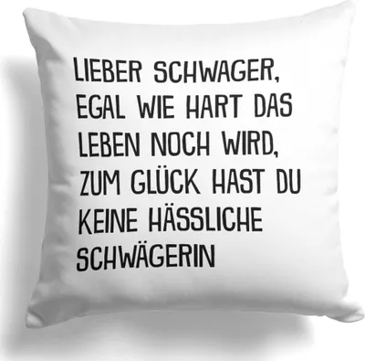Produktbild von 22Feels Schwager Geschenk von Schwägerin Hochzeit Männer Kissen Geburtstag Herrentag Deko Weihnachten Dekoration Spruch Wohnaccessoire Wohnzimmer Schlafzimmer Couch