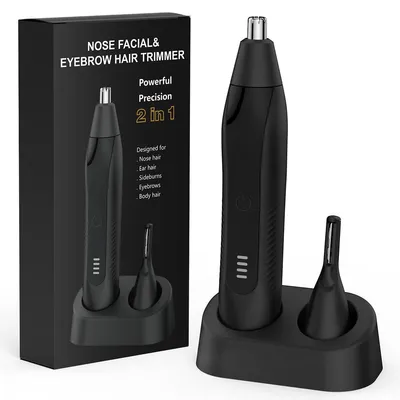 Produktbild von Nasenhaartrimmer 2in1, Ohr- & Augenbrauentrimmer, USB wiederaufladbar, schmerzfrei & präzise, abwaschbar, kompakt, für Nase, Gesicht & Bart