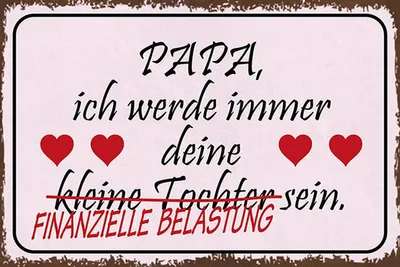 Produktbild von vianmo Holzschild 12x18 cm Papa deine Tochter Herzen