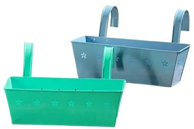 Produktbild von Pflanztopfhänger Eisen 28x11x9 cm blau/grün Stückpreis