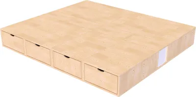 Produktbild von Doppelbett mit stauraum Würfel - 160x200 - Roh (ohne Lack)