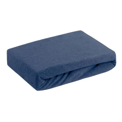 Zdjęcie produktu dla Prześcieradło frotte z gumką 220X200 + 20 cm granatowe