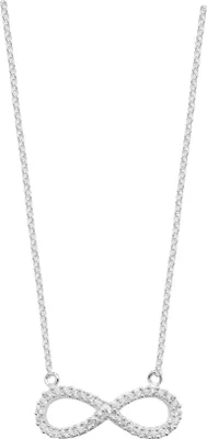 Produktbild von Schöne 925 Sterling Silber (Rhodiniert) Damen - Halskette mit Zirkonia - 43cm*20mm; TRS23063