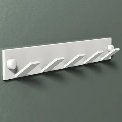 Produktbild von Mai & Mai Kleiderhaken Wandgarderobe Wandhaken aus Edelstahl mit 5 Haken Garderobenleiste Garderobenhaken 30cm Matt weiß Stalo-03