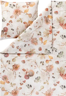 Produktbild von Estella Bettwäsche Autumn Foliage" natur 1x 135x200 cm + 1x 80x80 cm"