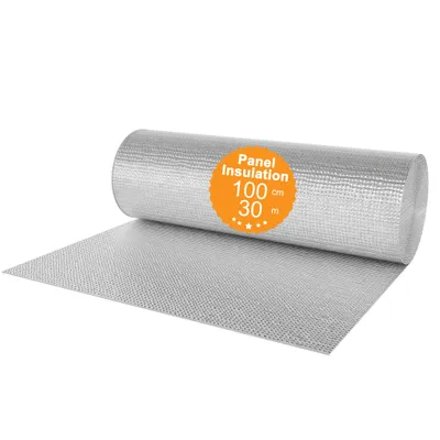 Obrázek produktu pro JOIEYOU Izolační fólie Izolační fólie 1x30m Termoizolační fólie Reflexní fólie Izolace topení 3-4mm Dvojitá hliníková izolační fólie Reflexní fólie pro radiátory Podlaha Stěna Střecha Okno