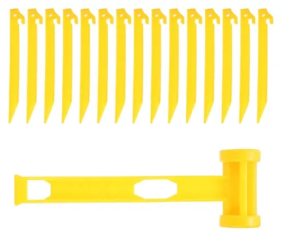 Imagen del producto de Omgoods - Varillas para tienda de plástico ligeras - Juego de 30 con martillo para uso en exteriores