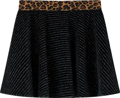 Produktbild von vidaXL Kinderrock mit Bund in Leopardenmuster Schwarz 128