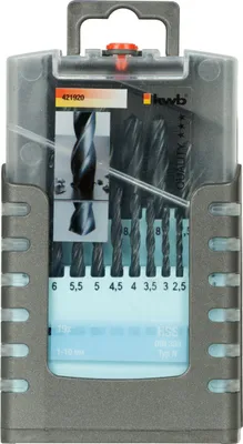 Productafbeelding van HSS spiraalborenset DIN 338 1.0-10.0 mm toename per 0 5 mm 19 delig KWB