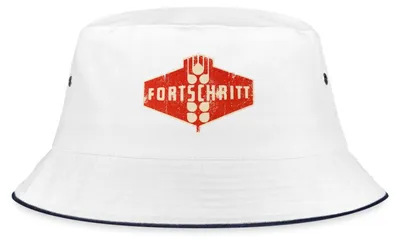 Produktbild von Spreadshirt DDR Fortschritt Traktor Landmaschine Fischerhut, L/XL (Caps), Weiß/Navy