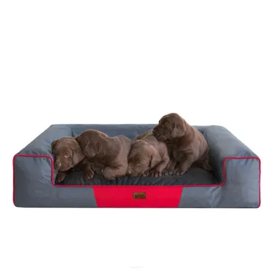 Image de Coussin pour chien Lit pour chien Panier pour chien Canapé pour chien animal domestique Lavable - Victoria - 118 x 78 x 20 cm [Taille : XXL] - Gris avec Noir
