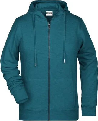 Produktbild von Sweat-Jacke mit Kapuze und Reißverschluss petrol-melange, Gr. L