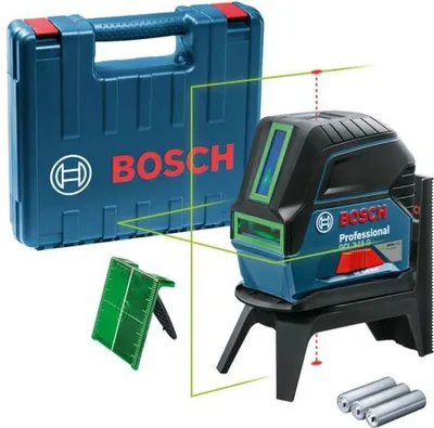 Zdjęcie produktu dla Laser Liniowy Bosch Professional GCL 2-15 G, Zasięg 15 m, Zielone Linie, Uchwyt Obrotowy RM1, Uchwyt Mocujący BM3