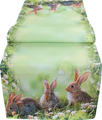Produktbild von Tischläufer NELE süße Osterhasen Fotodruck Polyester 40 x 140 cm