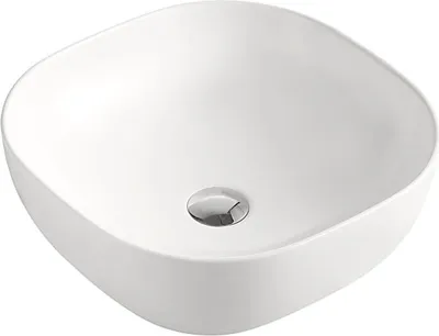 Productafbeelding van Beitz & Walz AqvaCeramica opzetbak "Schale", zonder overloop, 420 x 420 mm, matwit