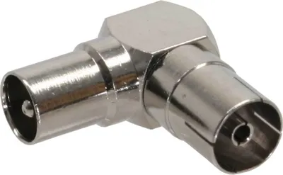 Image de InLine® Connecteur antenne coaxial prise / prise femelle, anguleux 90°, métal
