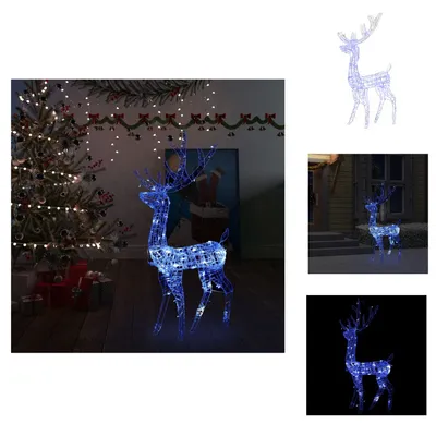Imagen del producto de vidaXL Adorno navideño LED de acrílico, 140 LEDs, 120 cm, azul - Iluminación navideña
