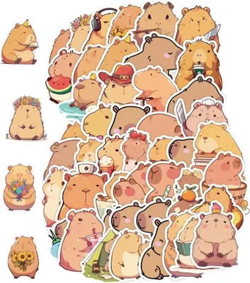 Produktbild von Bunte motivierende Capybara-Aufkleber zum Selbermachen für Kinder, 50 Stück