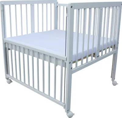 Produktbild von Beistellbett  / Zwillingsbett mit Matratzen und Rädern 90x80 cm LUX