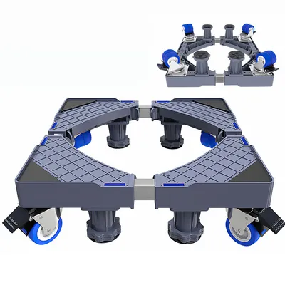 Produktbild von Universal Waschmaschinenbasis,Transportroller mit verstellbaren Füßen und Bremsrädern,Edelstahl, stabil und rutschfest,Stoßdämpfung