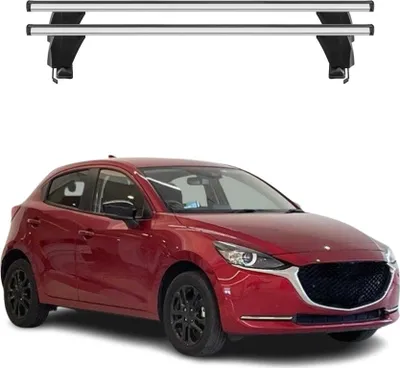 Image de Menabo Barres de toit Transversales pour Mazda 2 2014-2020 Alu Gris ABE 2x
