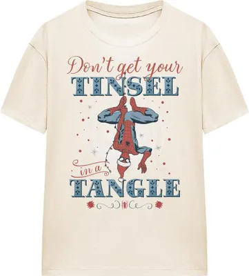 Produktbild von Spider-Man - "Don´t Get Your Tinsel In A Tangle" T-Shirt für Damen, weihnachtliches Design TV26504 (XL) (Natürlich)