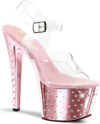Produktbild von STARDUST-708 Damen Sandale von Pleaser, Transparent Rosa , EU 35, US 5