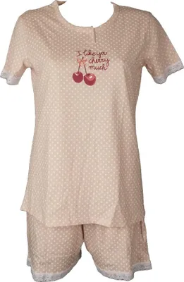 Immagine prodotto di Pigiama donna RAGNO mezza manica collo serafino pantalone corto elastico in vita cotone estivo articolo DC21ND JS CO PGS SERAFIN, Taglia 42, Cotone 100%