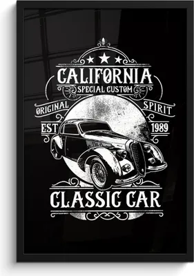 Produktbild von MuchoWow® MuchoWow® Gerahmtes Poster Mancave - Auto - Retro - Illustration 40x60 cm - Poster mit zchwarzem Bilderrahmen - Papierdruck - Wandbilder