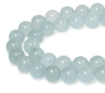 Produktbild von Grau- und blaufarbene, 8mm große, naturkristalline Ringe, 43 Stück, losse, runde Steine, für Handwerker und Schmuckdesigner