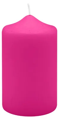 Produktbild von 6 Spitzkopf Stumpen Kerzen Fuchsia Pink 120 x Ø 70 mm, Kerzen in Cellophan, KOPSCHITZ Qualitätskerzen in RAL Qualität Germany, Kerzen, Anlass, Advent, Weihnachten, Festtag, Festtagskerzen
