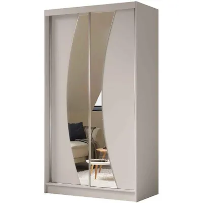 Image de BEAUTYSOFA Armoire à portes coulissantes VOX 120 cm - armoire à tiroirs et miroir (cachemire)