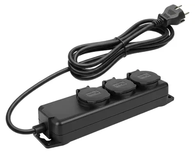 Immagine prodotto di Brennenstuhl, multipresa a 3 prese tipo E 16 A IPX44 con cavo H07RN-F da 2 m, nero