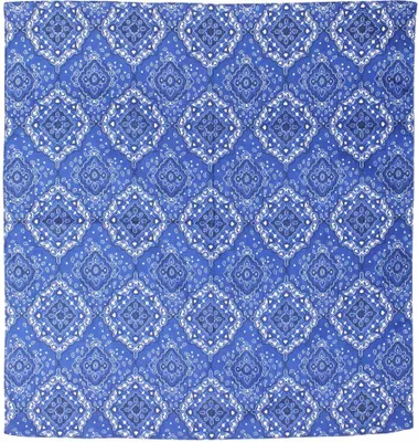 Produktbild von Bandana Tuch - Kariert - Ornamente - blau-weiß - quadratisches Kopftuch