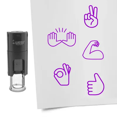 Obrázok produktu pre Sada pečiatok CombiCraft ručičky emojis fialová s 5 pečiatkami