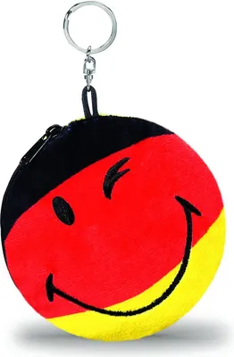 Produktbild von Nici 39210 Plüsch-Smiley schwarz/rot/gold, 11 cm -