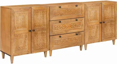 Immagine prodotto di Credenza, 3 pezzi, 180 x 33,5 x 75 cm, legno massello di mango, colore marrone