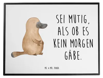 Produktbild von Mr. & Mrs. Panda Schreibunterlage Schnabeltier Mut - Weiß - Geschenk, Büro, Schnabeltiere, schreibtischunterlagen, schreibtischunterlage, Raodtrip, Schreibtischauflage