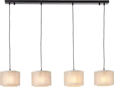 Produktbild von Hängelampe, kürzbar, 114 x 125 x 22 cm, E27, max. 42 W, schwarz/beige