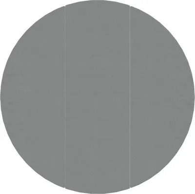 A gray circular pool cover is shown from a top-down view.