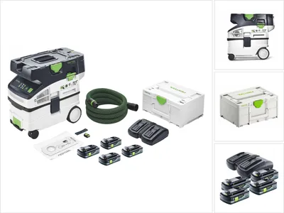 Produktbild von Festool CTLC MIDI Akku Absaugmobil 36 V ( 2x 18 V ) Staubkl. L + 4x Akku 4,0 Ah + Ladegerät + Systainer