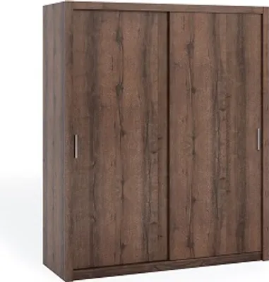 Produktbild von FurMeb24 Schiebetrenschrank BONO 180 cm Kleiderschrank Ohne Spiegel, 2-triger Schiebeschrank (Eiche Monostery / Eiche Monostery )