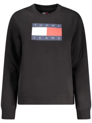 Produktbild von Damen Langarm Sweatshirt Schwarz - Rundhals, Gefüttert, Logo-Druck