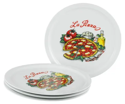 Produktbild von CreaTable, 24440, Milano La Pizza, Pizzateller 4-tlg, Porzellan