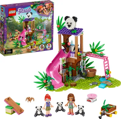 Produktbild von LEGO 41422 Friends Panda-Rettungsstation, Spielzeug ab 7 Jahren mit Baumhaus, Mini Tierfiguren Pandas und Mini Puppen Mia & Olivia