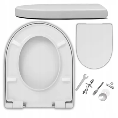 Produktbild von WC-Sitz für Geberit iCon & Keramag iCon 204000 204060 – Duroplast antibakteriell, Absenkautomatik Soft-Close, abnehmbar, Edelstahlscharniere, Weiß